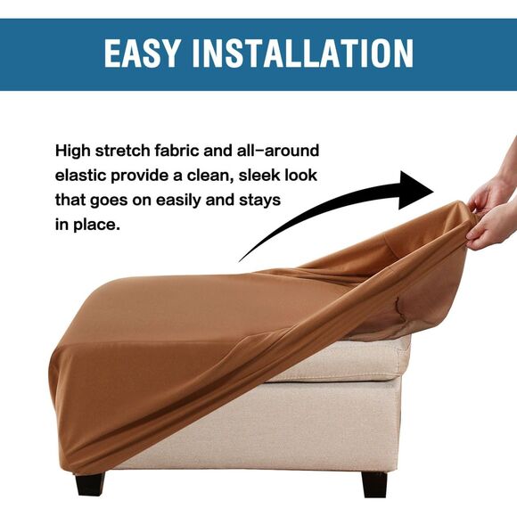 Waterproof Ottoman Cover (X Large, Camel) - Picture 6 of 7